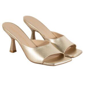 Stuart Weitzman Women's Tia 75 Sandal Platino Color Gold Size 6 B